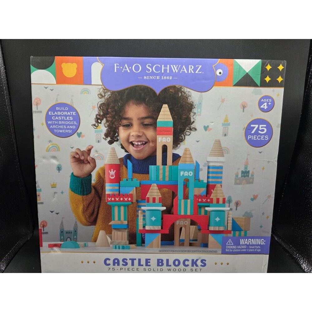 FAO Schwarz Castle Blocks 75-Piece Kids Building Set - Multicolor